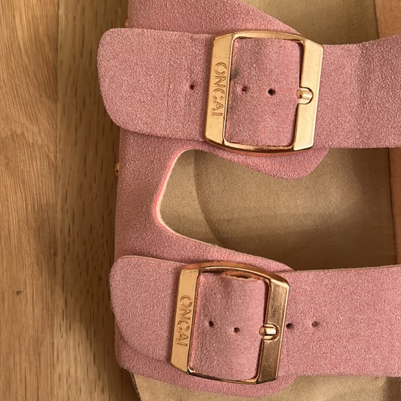 ONCAI Womens Slide Sandals Pink/ Rose Gold Slip On Adjustable Straps - Picture 13 of 16
